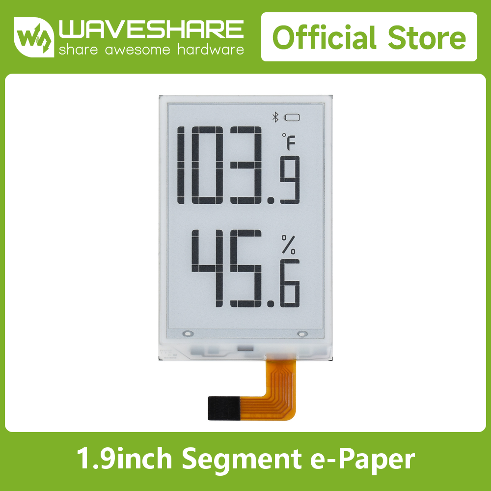 Pi Display - Wyświetlacz Waveshare 1.9 cala Segmentowy E-Paper