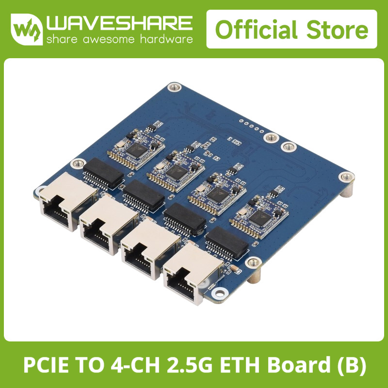 Raspberry Pi 4 - Karta Waveshare PCIe TO 4-Ch Gigabit