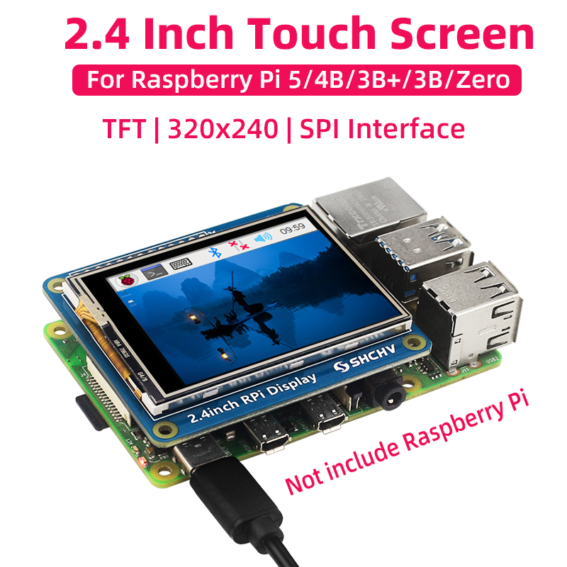 Pi 5 Case - SHCHV 2,4-calowy ekran dotykowy dla Raspberry