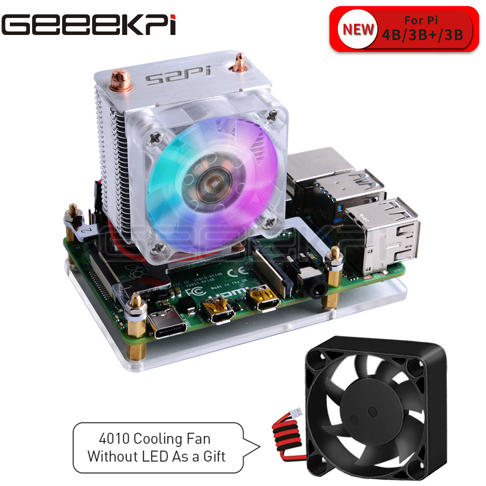 Pi 5 Case - GeeekPi wyraźna czerń Ice Tower wentylator