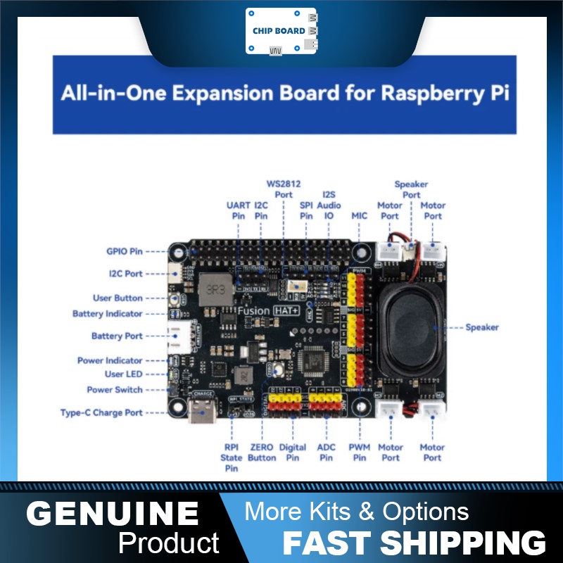 Raspberry Pi 4 - SunFounder Fusion HAT+: Karta rozszerzeń Raspberry