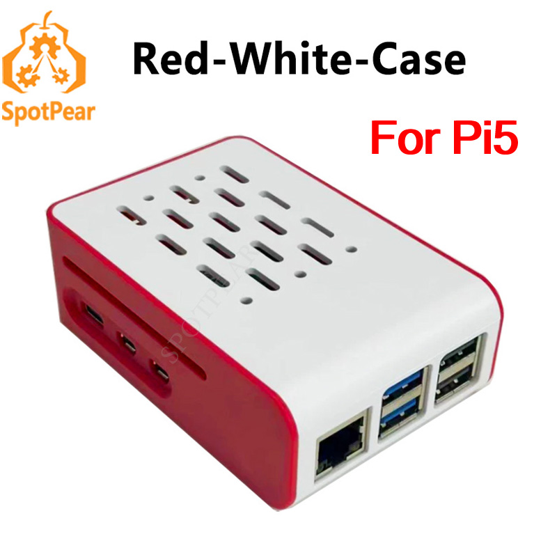 Pi 5 Case - Obudowa chłodząca Raspberry Pi 5 czerwono-biała