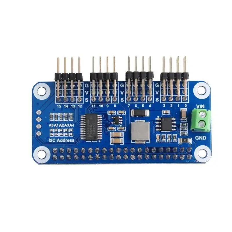 Pi Zero - Moduł sterownika serwomechanizmów PWM 16-kanałowy, płytka
