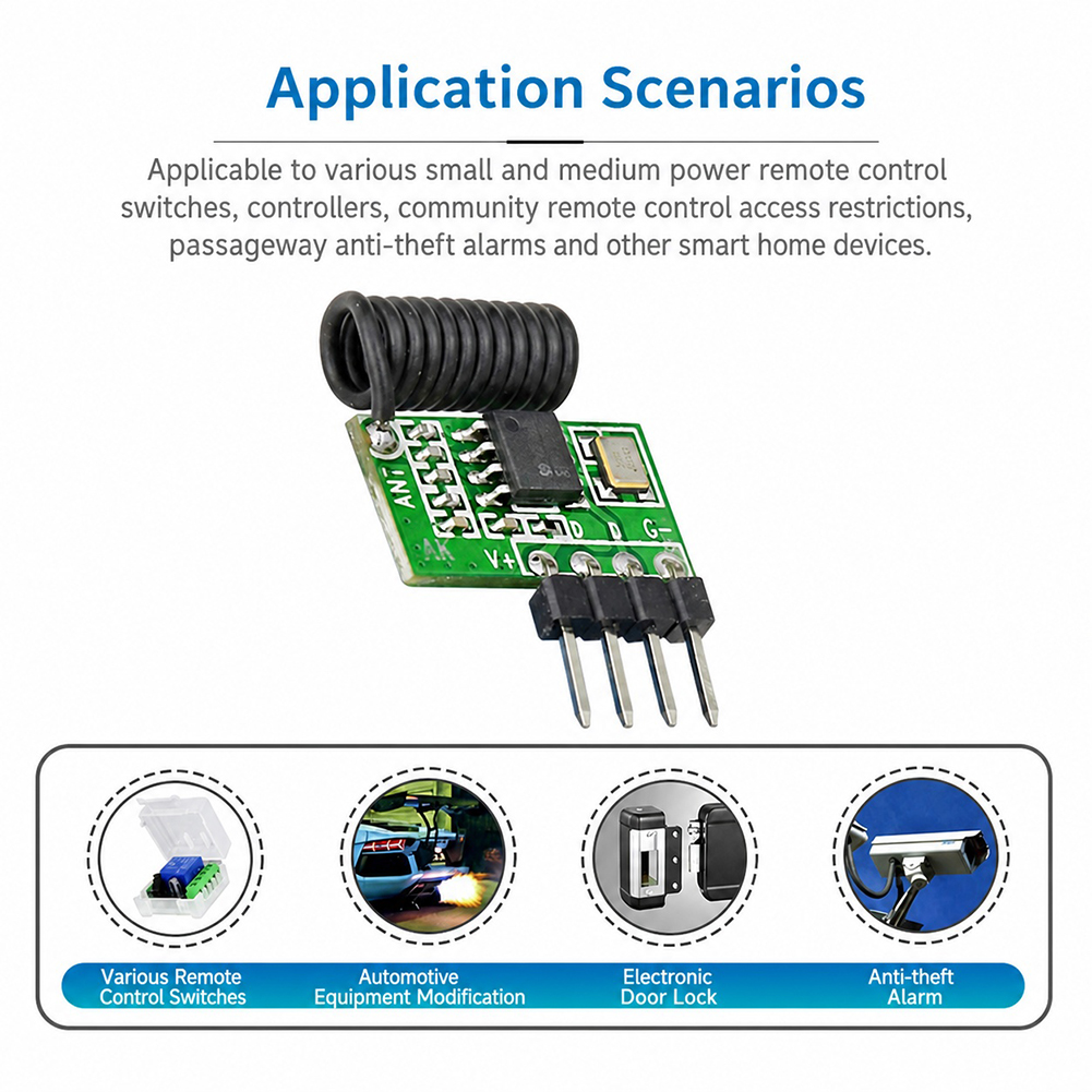 Arduino Kit - Moduł odbiornika RF superheterodynowego 315MHz/433MHz 3.3V-5.5V