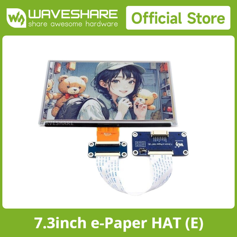 Pi Display - Wyświetlacz e-Paper Waveshare 7.3 cala, 6-kolorowy,