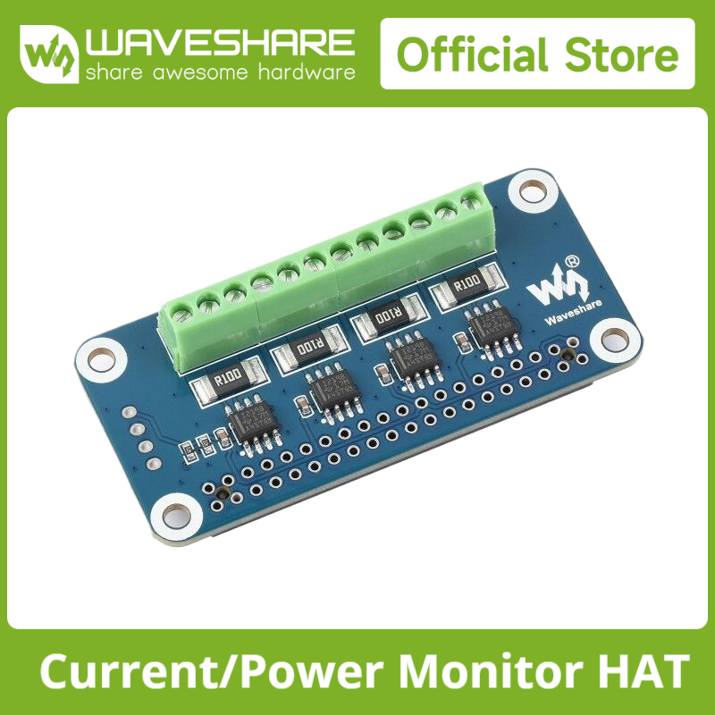 Raspberry Pi 4 - Waveshare 4-kanałowy monitor prądu/napięcia/mocy HAT dla